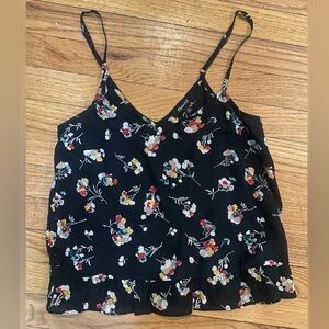 Madewell black floral sill cami